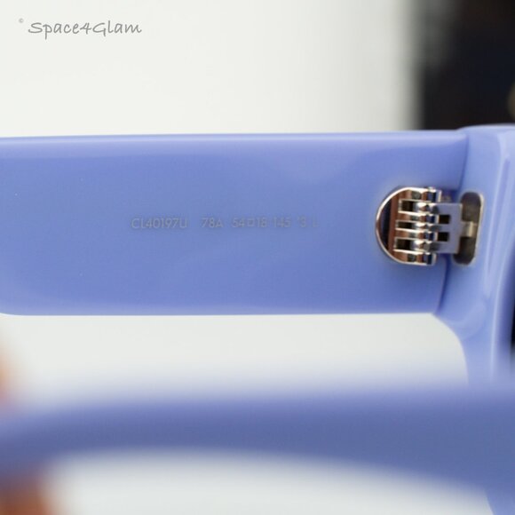 BRAND NEW Celine CL40197U 78A Shiny Lilac Smoke Unisex Cat Eye Sunglasses - Picture 5 of 9